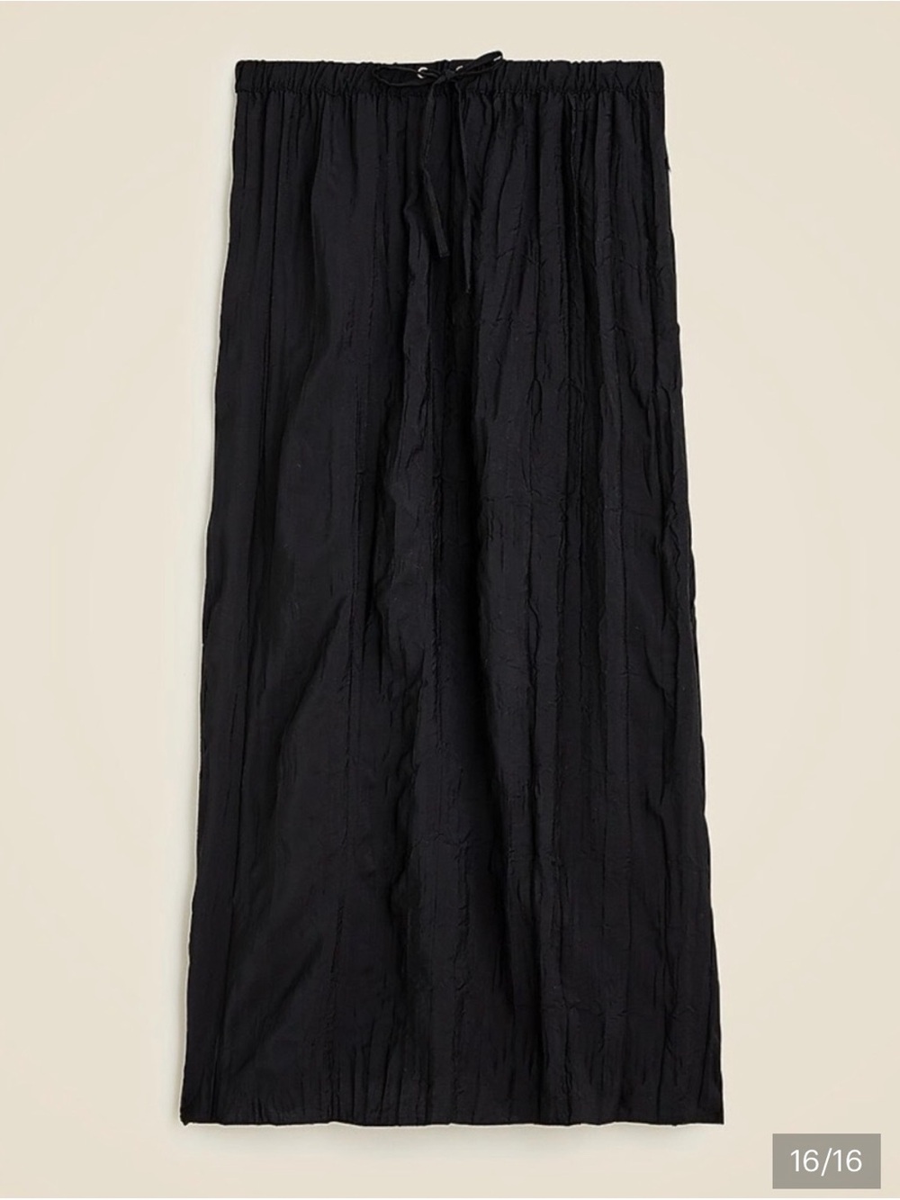 NWT J.Crew Crinkled Drawstring
Midi Skirt in Black
